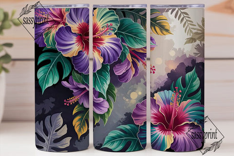 Hibiscus Dream 20oz Tumbler Wrap Sublimation sassyprint 