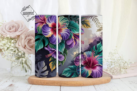 Hibiscus Dream 20oz Tumbler Wrap Sublimation sassyprint 