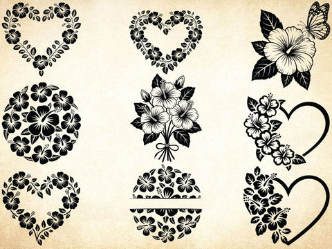 Hibiscus Flower Svg, Hibiscus Clip Art, Hibiscus Flower Digital Arts SVG Creativeart88 