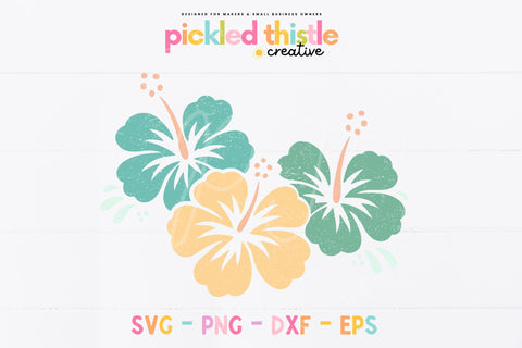 Hibiscus Flower SVG, Tropical Floral Cut File SVG Pickled Thistle Creative 