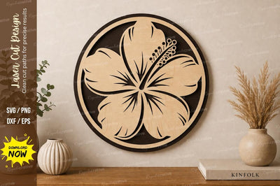 Hibiscus Flower Wall Art laser Cut svg Cutting file SVG Regulrcrative 