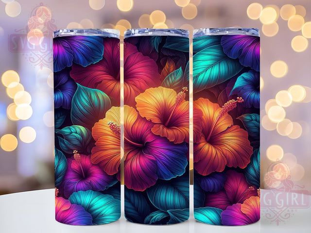 Hibiscus Hawaiian 20oz Floral Tumbler, Hibiscus Tumbler, 20oz Sublimation Wrap, Hawaiian Flowers Design, Tropical Drinkware, Floral Tumblers, Summer Tumbler Design, Unique Hawaiian Gifts Sublimation SvggirlplusArt 