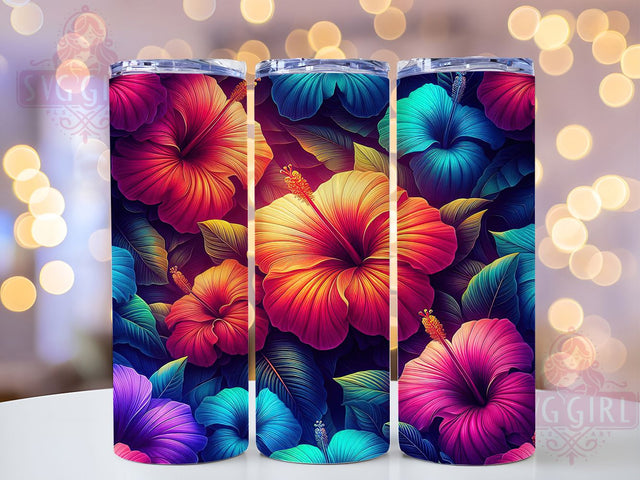 Hibiscus Hawaiian 20oz Floral Tumbler, Hibiscus Tumbler, 20oz Sublimation Wrap, Hawaiian Flowers Design, Tropical Drinkware, Floral Tumblers, Summer Tumbler Design, Unique Hawaiian Gifts Sublimation SvggirlplusArt 