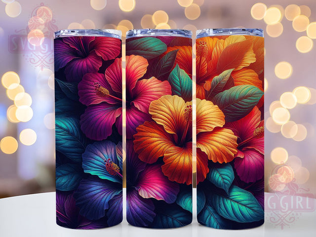 Hibiscus Hawaiian 20oz Floral Tumbler, Hibiscus Tumbler, 20oz Sublimation Wrap, Hawaiian Flowers Design, Tropical Drinkware, Floral Tumblers, Summer Tumbler Design, Unique Hawaiian Gifts Sublimation SvggirlplusArt 