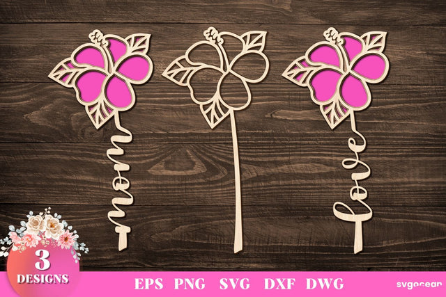 Hibiscus Laser Cut Files SVG SvgOcean 