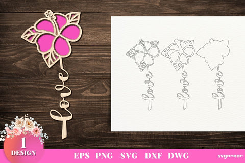 Hibiscus Laser Cut Files SVG SvgOcean 