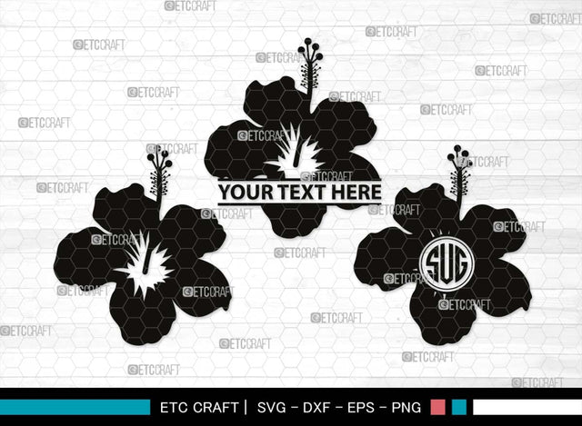 Hibiscus Monogram, Hibiscus Silhouette, Hibiscus SVG, Tropical Flower Svg, Hawaian Svg, Flower Svg, Floral Svg, SB00501 SVG ETC Craft 