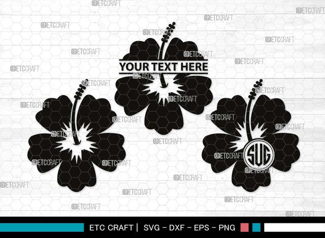 Hibiscus Monogram, Hibiscus Silhouette, Hibiscus SVG, Tropical Flower Svg, Hawaian Svg, Flower Svg, Floral Svg, SB00501 SVG ETC Craft 
