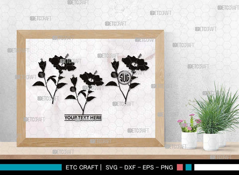 Hibiscus Monogram, Hibiscus Silhouette, Hibiscus SVG, Tropical Flower Svg, Hawaian Svg, Flower Svg, Floral Svg, SB00501 SVG ETC Craft 