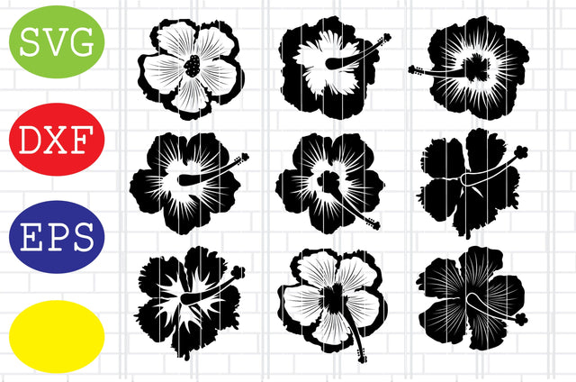 Hibiscus Silhouette Svg, Hibiscus Flower Svg, Jpg, Eps, Dxf Files SVG DigitalSvgFiles 
