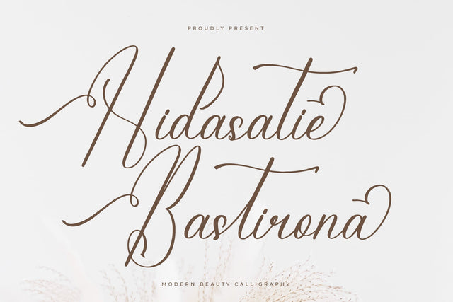 Hidasatie Bastirona - Modern Beauty Calligraphy Font Letterena Studios 
