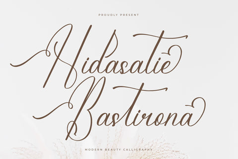 Hidasatie Bastirona - Modern Beauty Calligraphy Font Letterena Studios 