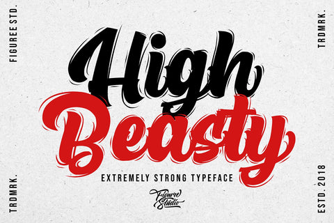High Beasty - Extremely Strong Typeface Font Mozzatype 