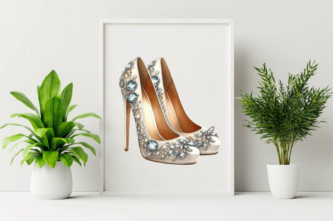 High Heels with Diamonds and Pearls Sublimation Clipart Bundle Sublimation SVGArt 