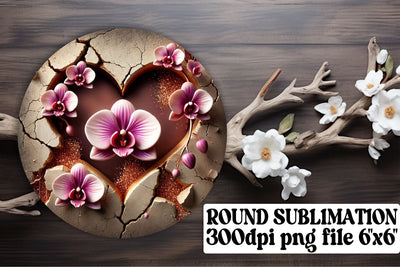 High-quality circle designs, ready for unique keychain use! , 3D Heart Sublimation afrosvg 