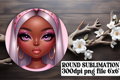 High-quality circle designs, ready for unique keychain use! , Love Girl Sublimation afrosvg 