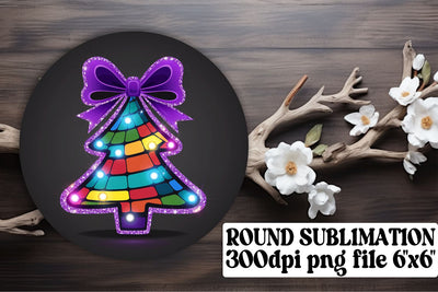 High-quality circle PNGs for custom keychain designs! , Neon Xmas Sublimation afrosvg 
