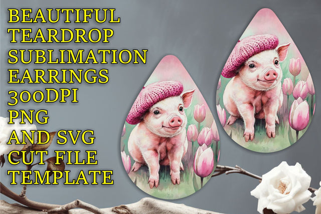 High-quality earring template, perfect for sublimation crafts, Animals Sublimation HoodArtCraft 