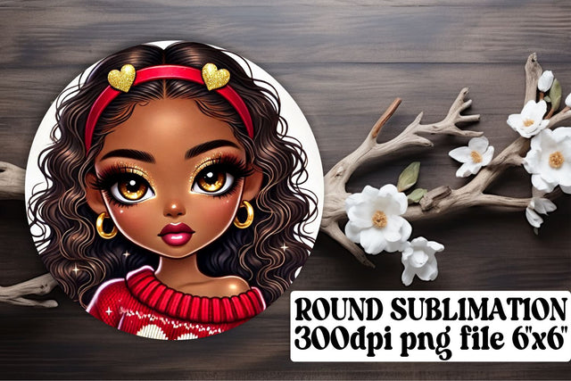 High-quality keychain designs, perfect for circle PNGs! , Love Girl Sublimation afrosvg 