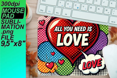 High-quality mouse mat templates, ready for your creativity! , 3D Heart Sublimation HoodArtCraft 