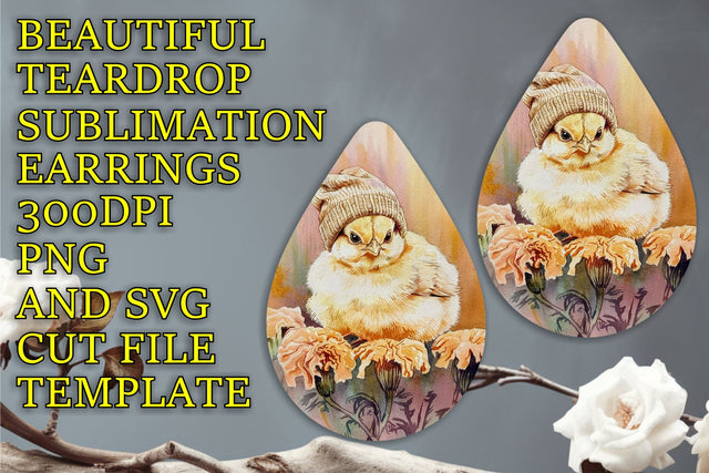 high-quality PNG, Beautiful earring sublimation template, Animals Sublimation HoodArtCraft 