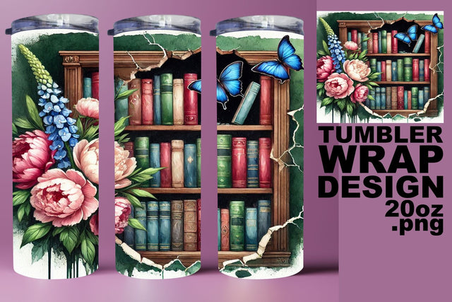 High-quality PNG design, perfect for 20oz tumblers! , Books Sublimation HoodArtCraft 