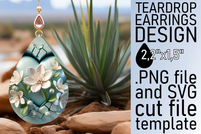 High-quality PNG file, perfect for unique earrings! , 3D Heart Sublimation afrosvg 