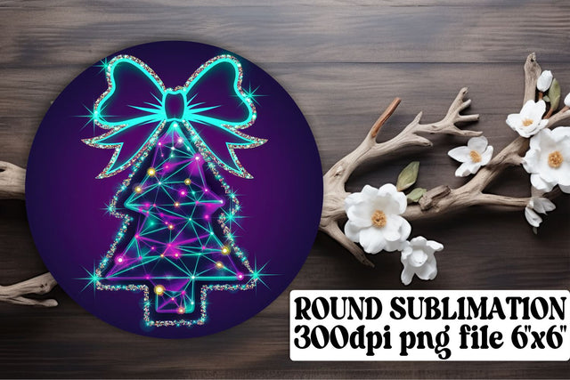 High-quality PNG files, perfect for round keychain designs! , Neon Xmas Sublimation afrosvg 