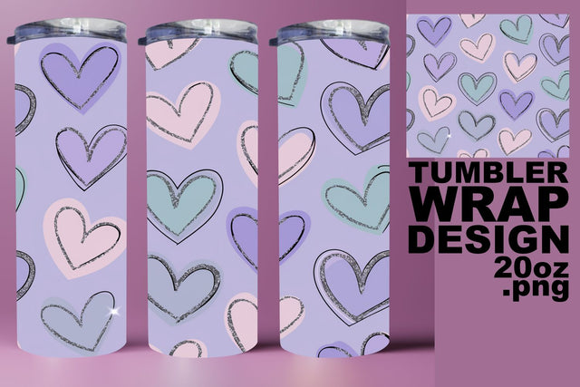 High-quality PNG, perfect for 20oz tumbler designs! , Heart Sublimation HoodArtCraft 