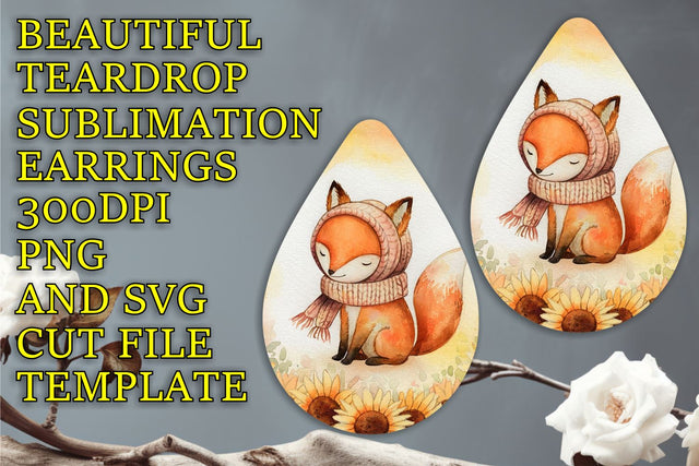 high-quality PNG, Stylish earring template for sublimation, Animals Sublimation HoodArtCraft 