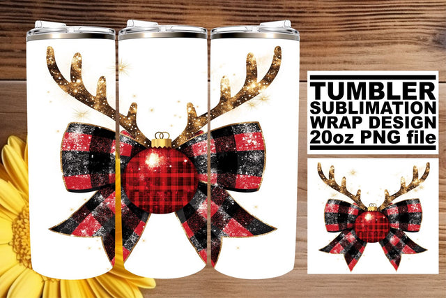 High-quality PNG tumbler wrap, perfect for your designs! , Christmas Bow Sublimation afrosvg 