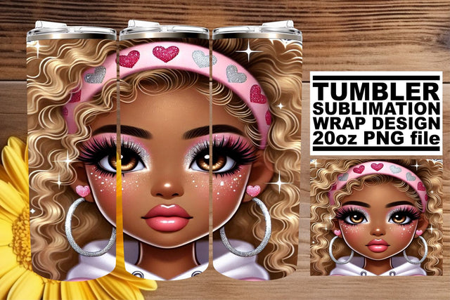 High-quality PNG tumbler wrap, perfect for your designs! , Love Girl Sublimation afrosvg 