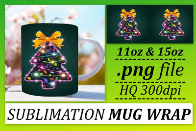 High-quality PNGs, ideal for stunning mug designs! , Neon Xmas Sublimation afrosvg 