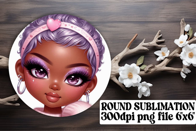High-quality round designs, perfect for keychain projects! , Love Girl Sublimation afrosvg 