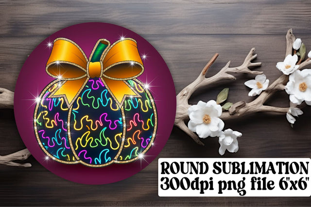 High-quality round designs, perfect for stylish keychains! , Neon Fall Sublimation afrosvg 