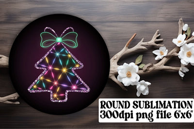 High-quality round PNGs, ideal for unique keychain projects! , Neon Xmas Sublimation afrosvg 
