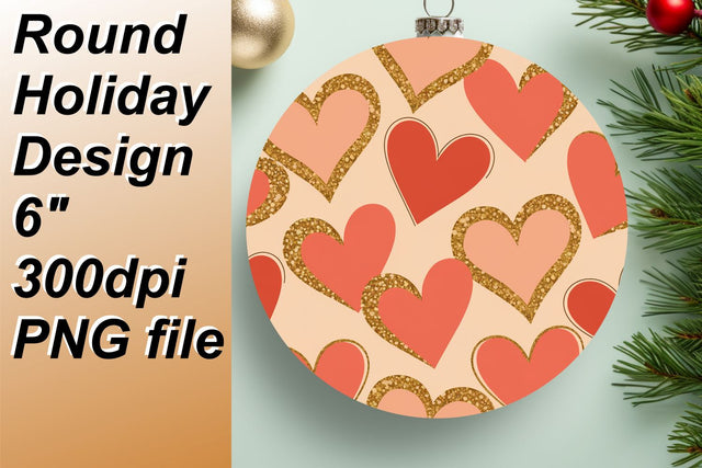 High-quality round sublimation design for stunning keychains., Heart Sublimation HoodArtCraft 