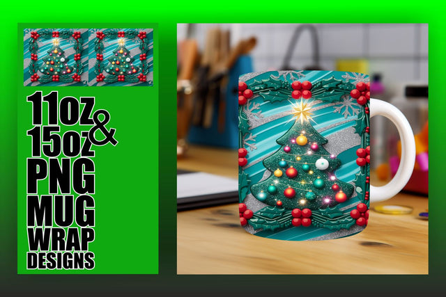 high-quality sublimation files! , Transform your mug projects, 3D Xmas Sublimation HoodArtCraft 