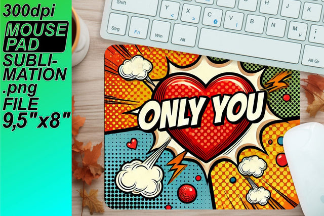 High-quality sublimation-ready mouse mats, craft your ideas! , 3D Heart Sublimation HoodArtCraft 