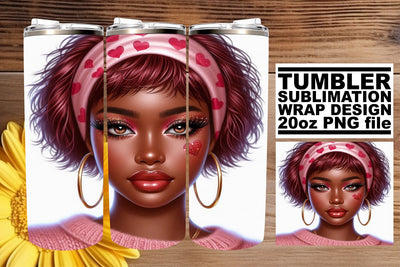 High-quality tumbler wrap, designed for clarity! , Love Girl Sublimation afrosvg 