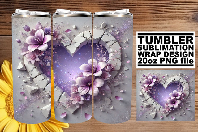 High-quality tumbler wrap, designed for your creativity! , 3D Heart Sublimation afrosvg 