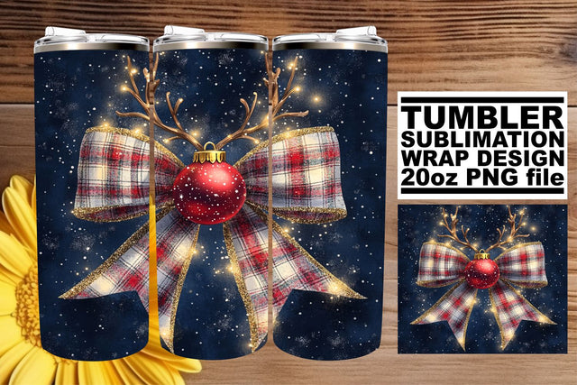 High-quality tumbler wrap, great for every design project! , Christmas Bow Sublimation afrosvg 