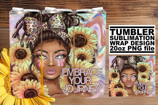 High-quality tumbler wrap, ideal for stunning sublimation! , Afro Woman Sublimation afrosvg 