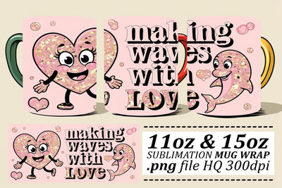 High-quality wraps for 11oz and 15oz mugs, get creative! , Valentines Sublimation afrosvg 
