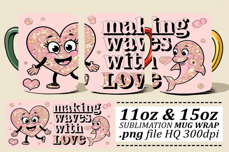 High-quality wraps for 11oz and 15oz mugs, get creative! , Valentines Sublimation afrosvg 