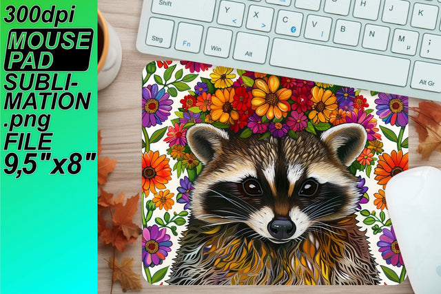 High-resolution mouse mat, ideal for crafting projects! , Raccon Sublimation HoodArtCraft 