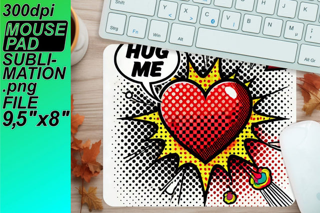 High-resolution mouse pads, transform your workspace! , 3D Heart Sublimation HoodArtCraft 