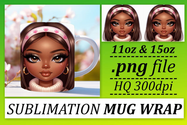 High-resolution mug wraps, ensure great results! , Love Girl Sublimation afrosvg 