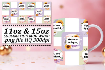 High-resolution mug wraps, ensure great results! , Quote Sublimation afrosvg 