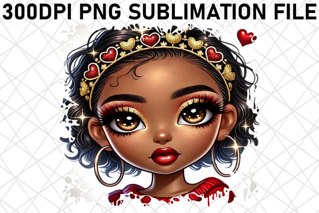 High-resolution PNG designs for custom buttons, stylish fun! , Love Girl Sublimation afrosvg 
